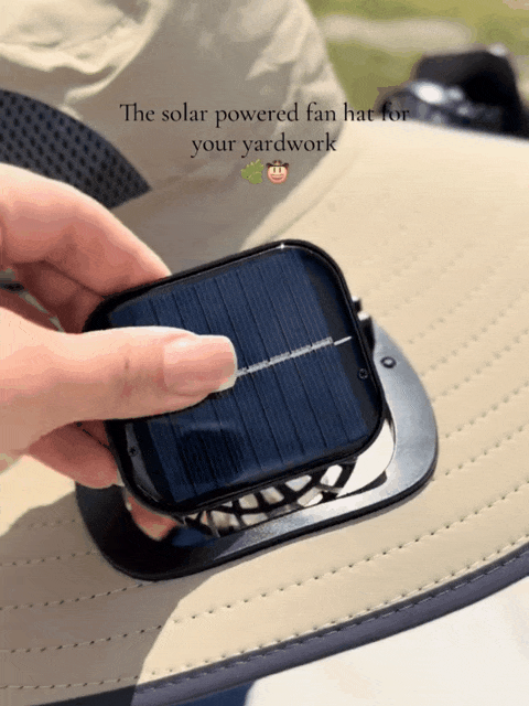 Wide Brim Solar Fan Outdoor Fishing Hat-Solar & USB Charging