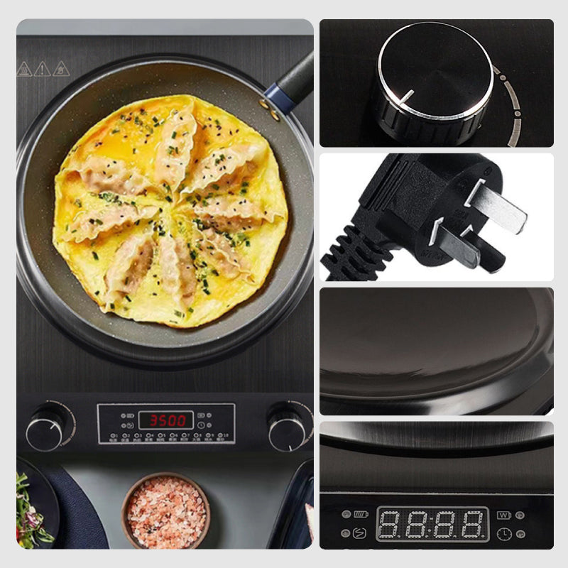 3500-watt induction hob, 10 temperature settings