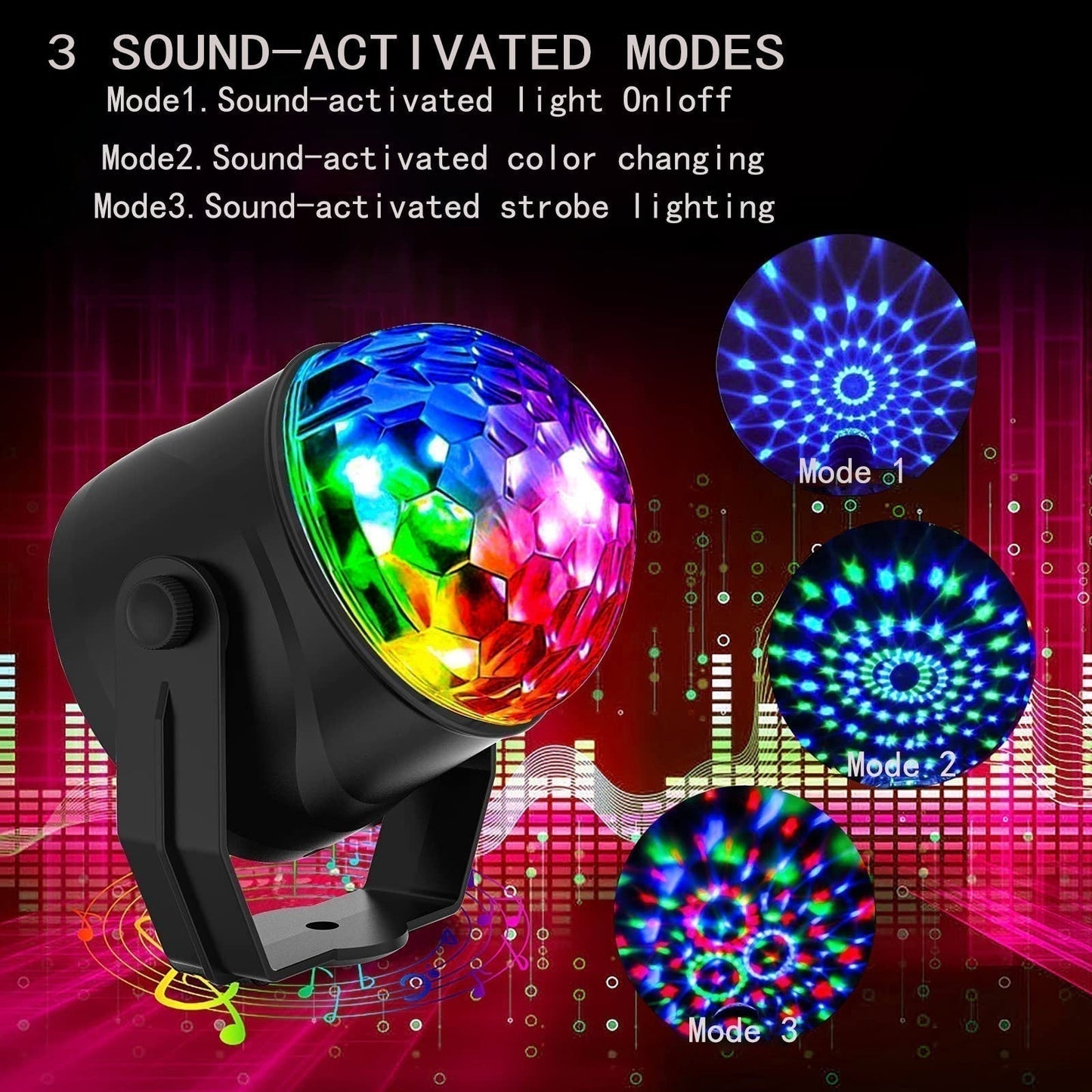 Colorful Rotating Magic Disco Ball Light
