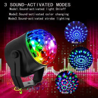 Colorful Rotating Magic Disco Ball Light