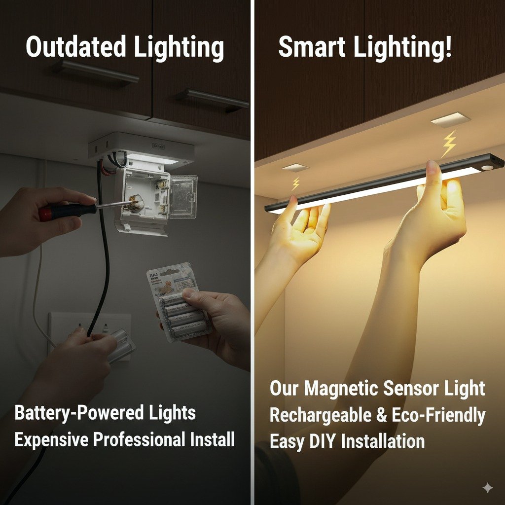 Punch-free Smart Sensor Magnetic Rechargeable LED Lights