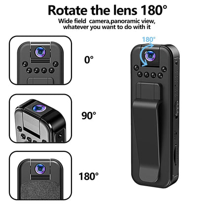 🔥HD 1080P Rechargeable Mini Body Camera With Night Vison&Rotating Lens📷️