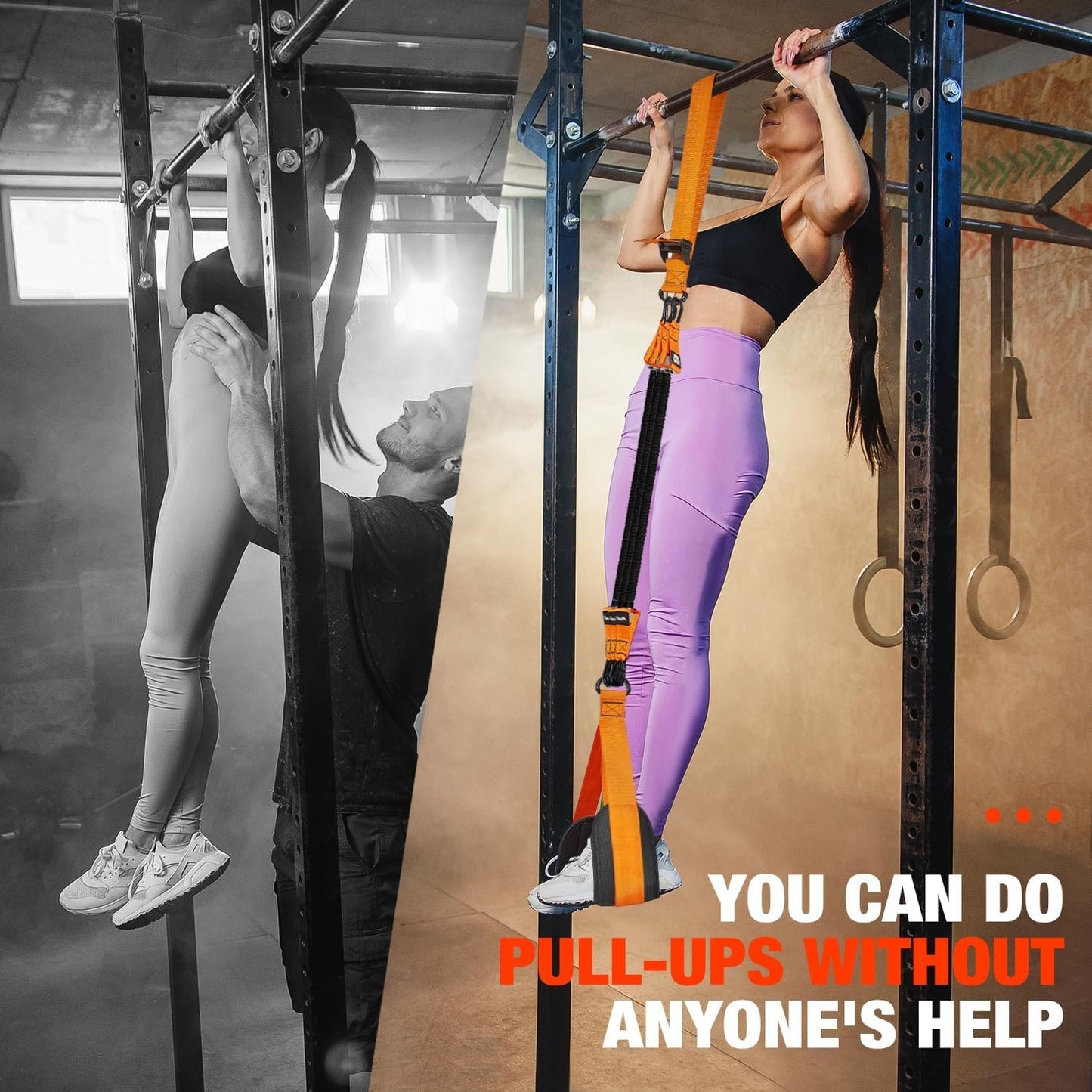 🔥Heavy-duty Pull Up Workout Band（Load capacity: 50 lbs）