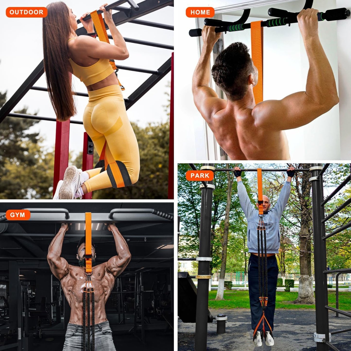 🔥Heavy-duty Pull Up Workout Band（Load capacity: 50 lbs）