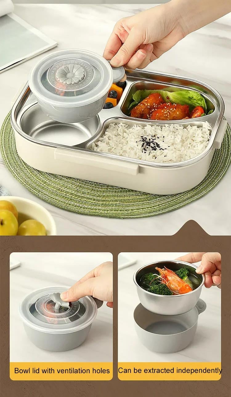Microwaveable Stainless Steel Insulated Bento Box