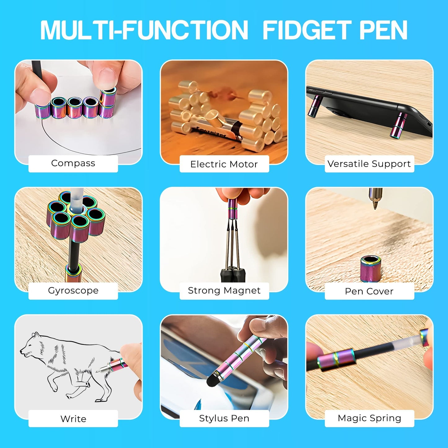 🤣🖊️ Magnetic Fidget Pen: Transform Into Various Shapes