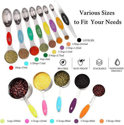 🔥Stainless Steel Magnetic Measuring Spoons 13-piece Set