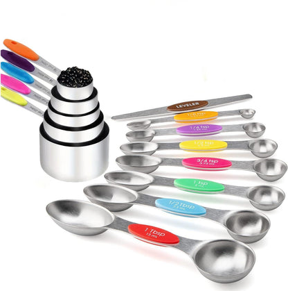 🔥Stainless Steel Magnetic Measuring Spoons 13-piece Set