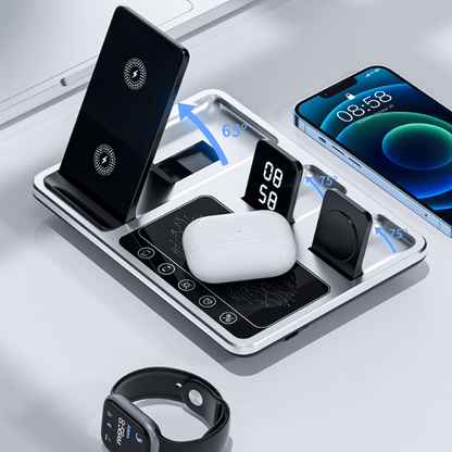 4 in 1 Alarm Clock Wireless Charger Stand