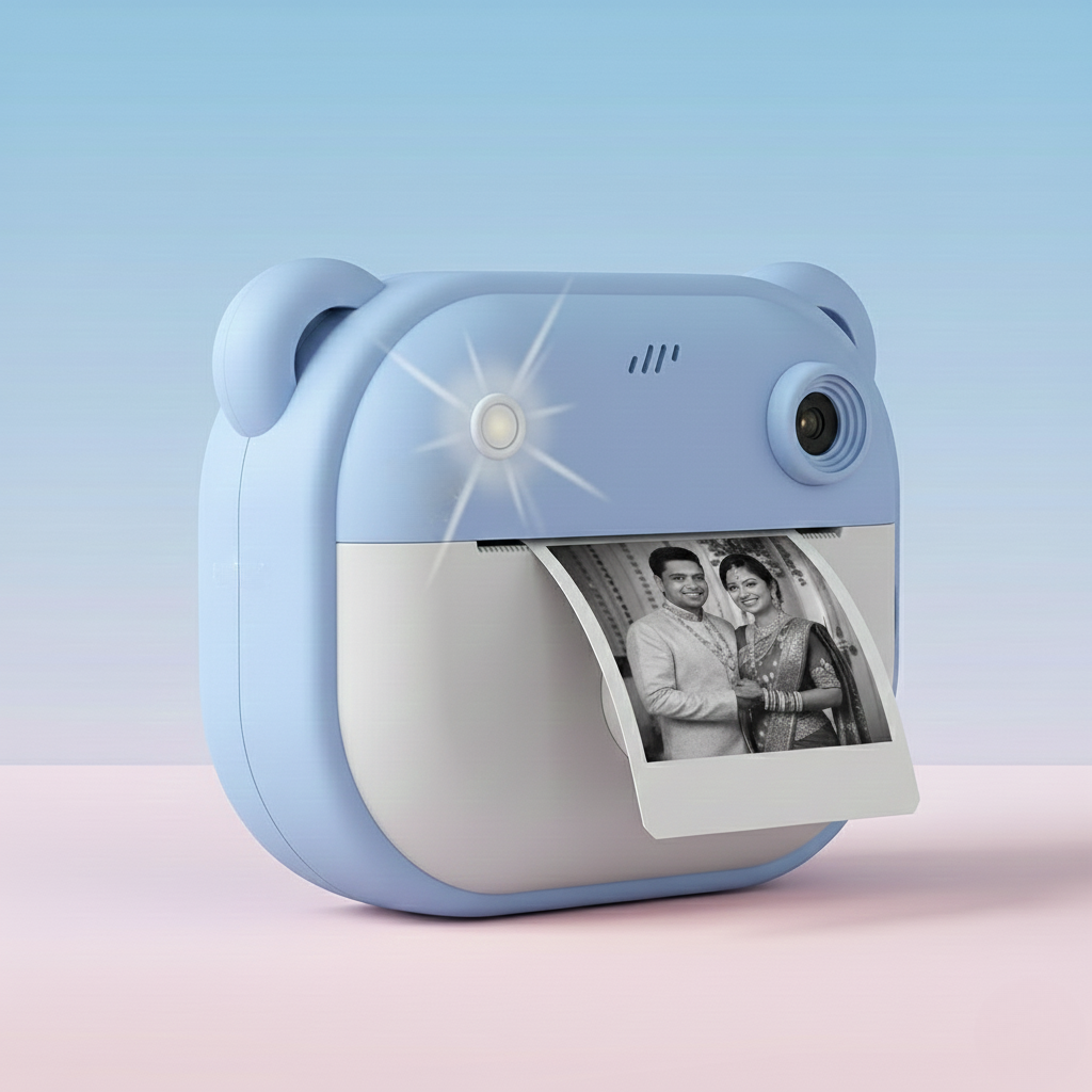 Retro Instant Print Camera – 48MP | 1080P | Ink-Free Printing