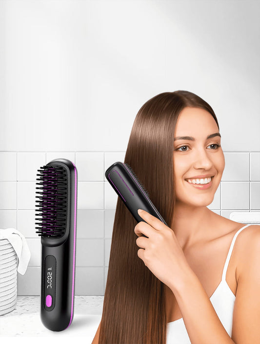 Wireless Ceramic Heating Hair Straightening Comb