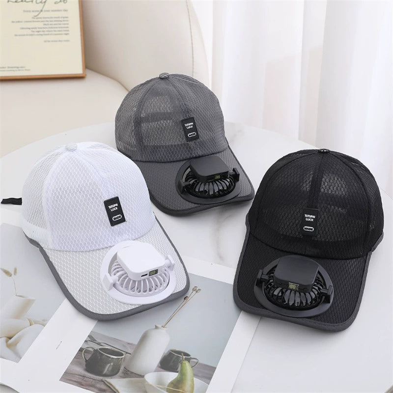Breathable Baseball Cap with Solar Fan