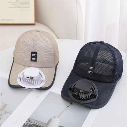 Breathable Baseball Cap with Solar Fan