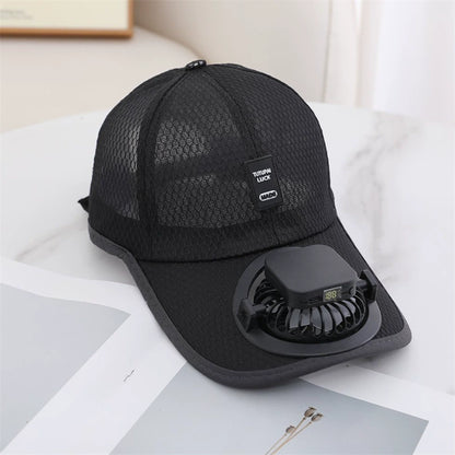 Breathable Baseball Cap with Solar Fan