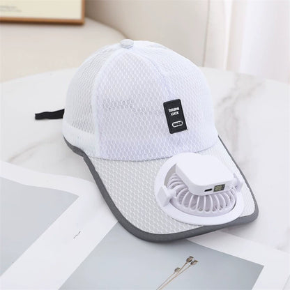 Breathable Baseball Cap with Solar Fan
