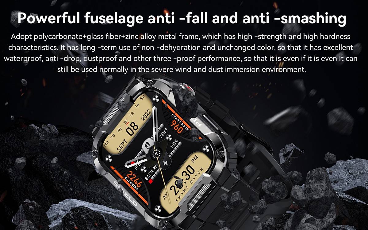 Rugged rugged sports smartwatch