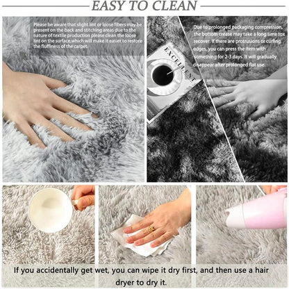 Gradient Color Plush Floor Mat