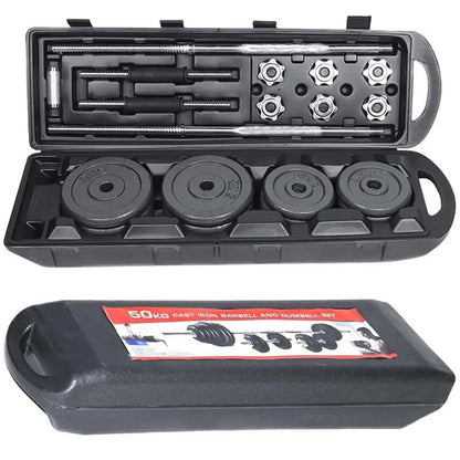 50KG Adjustable Dumbbell& Barbell Set
