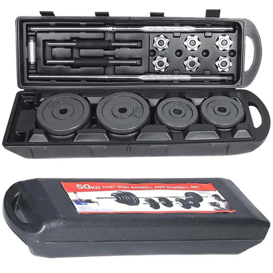 50KG Adjustable Dumbbell& Barbell Set