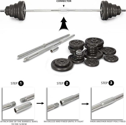 50KG Adjustable Dumbbell& Barbell Set