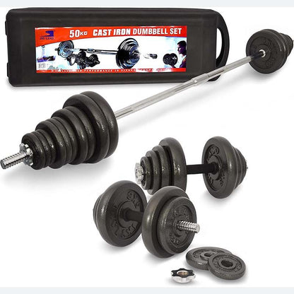 50KG Adjustable Dumbbell& Barbell Set