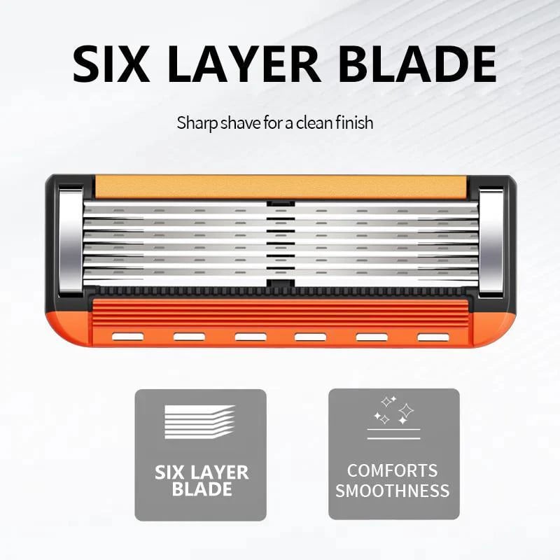 Men'S Six-Layer Stainless Steel Razor