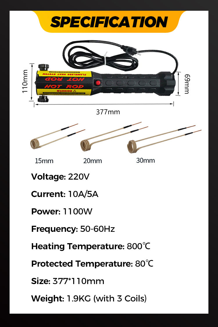 Magnetic Induction Heater Kit - 1100W Induction Heat Bolt Removal Tool