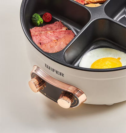 Multifunctional four-grid electric cooker