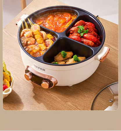 Multifunctional four-grid electric cooker