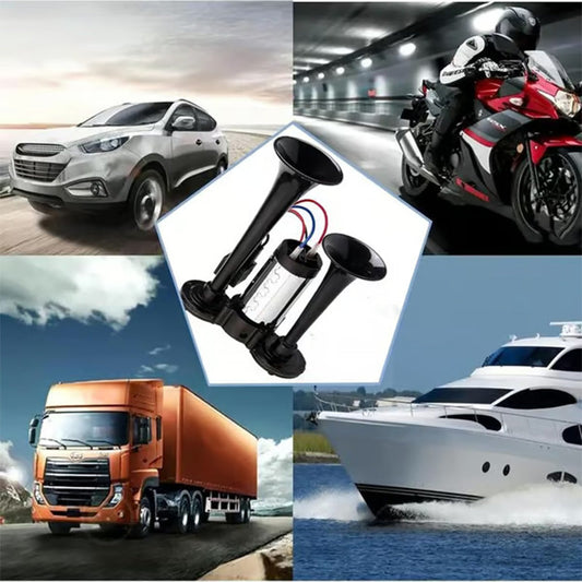 Train Air Horn 120dB – Fits Trucks, Cars & Boats | 12V/24V, Waterproof & Tool-Free Install