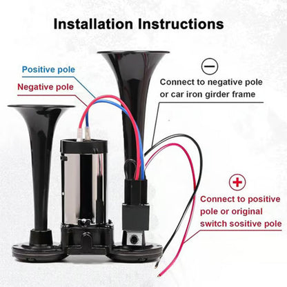 Train Air Horn 120dB – Fits Trucks, Cars & Boats | 12V/24V, Waterproof & Tool-Free Install