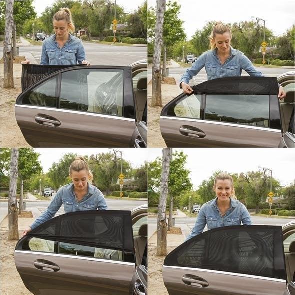 Reusable Electrostatic Car Window Sunshade with Sunscreen Net
