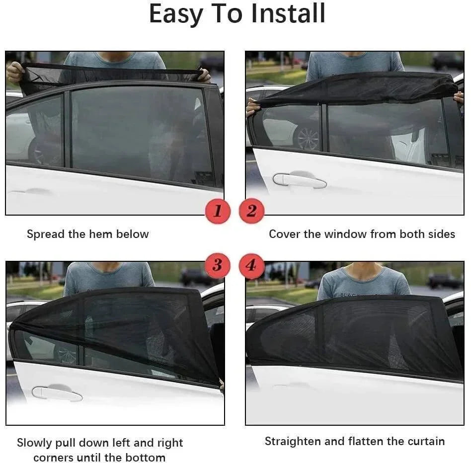 Reusable Electrostatic Car Window Sunshade with Sunscreen Net