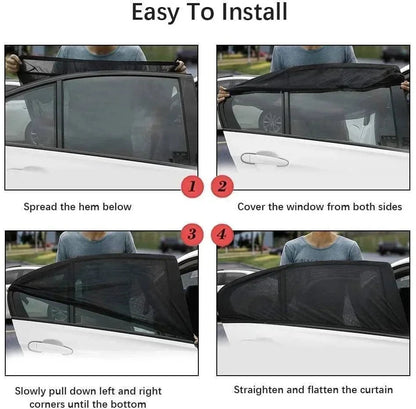 Reusable Electrostatic Car Window Sunshade with Sunscreen Net