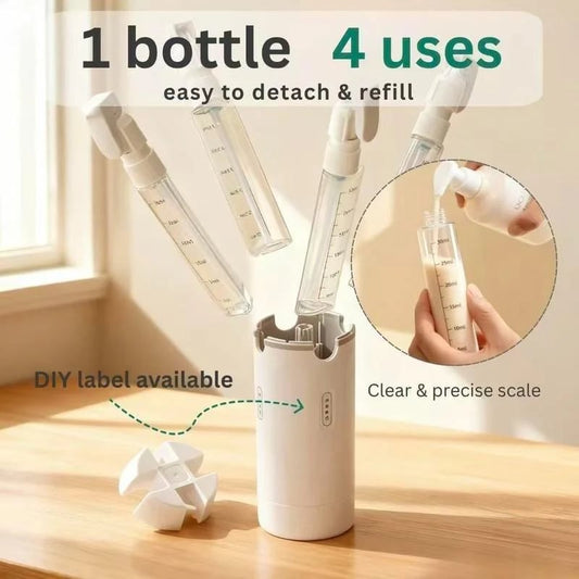 Avera 4-in-1 Travel Dispenser Bottle for Toiletries