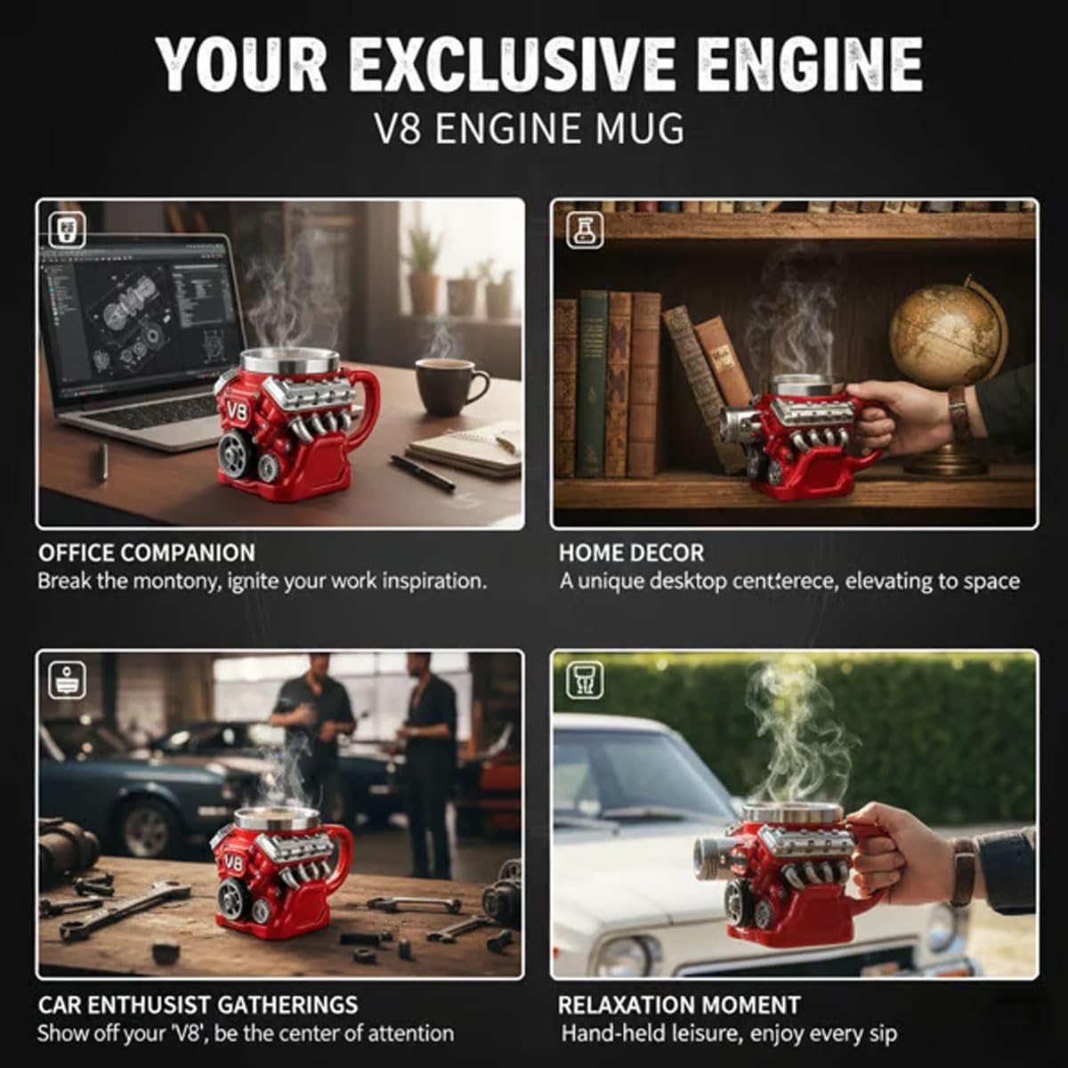 🔥V8 Engine Themed Coffee Mug