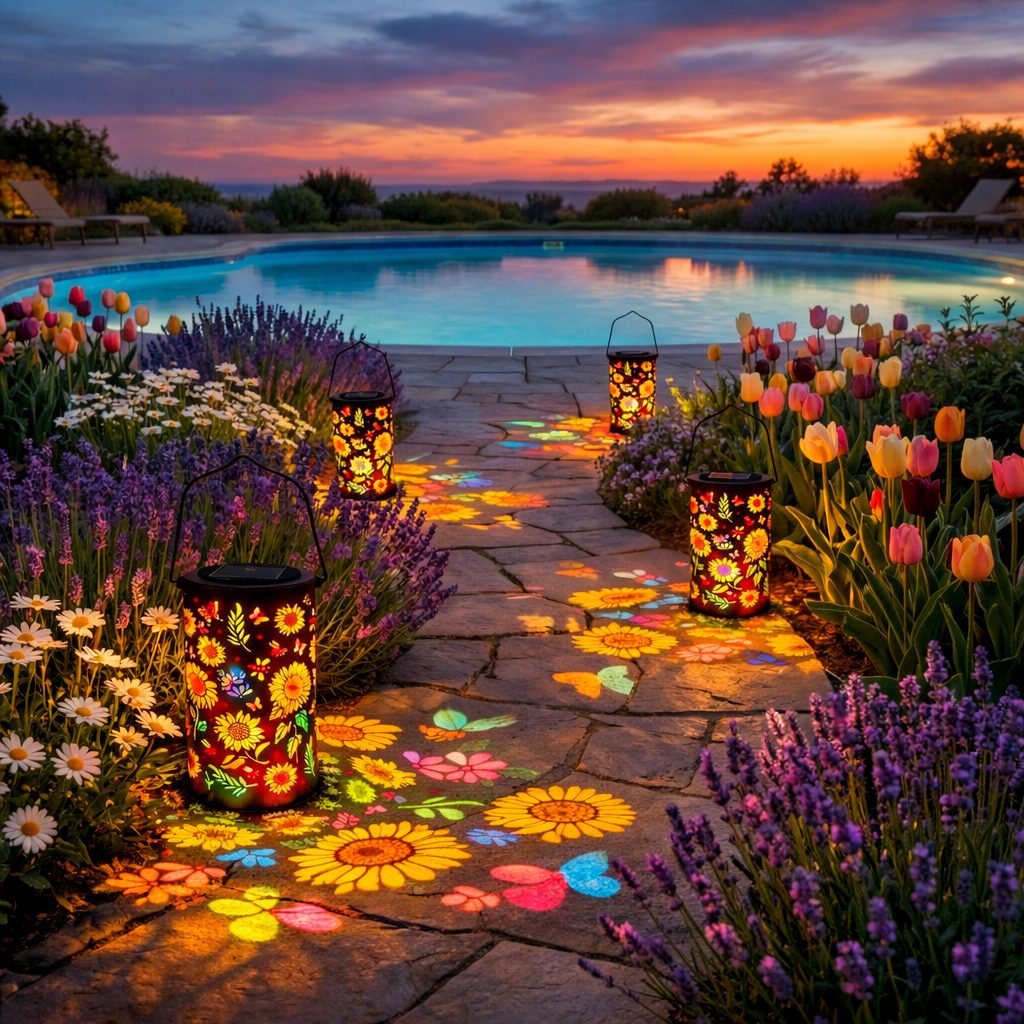 Colorful Sunflower Solar Lantern