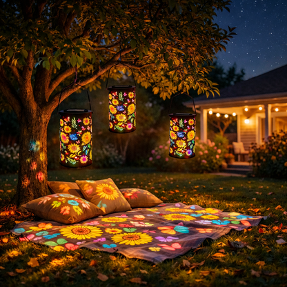 Colorful Sunflower Solar Lantern