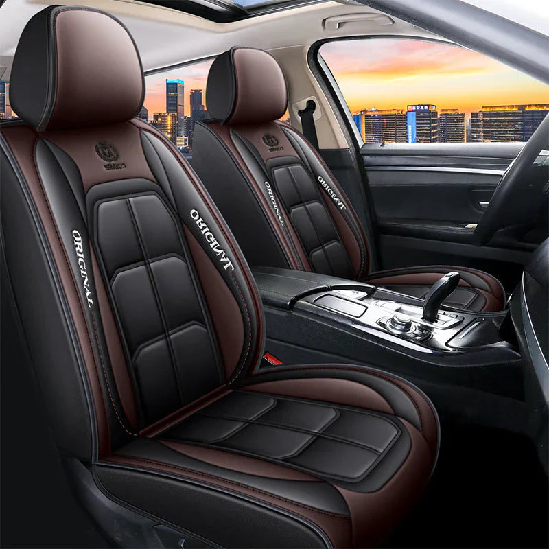 Premium Leather Front Seat Covers – Universal Fit for Sedans, SUVs & Trucks