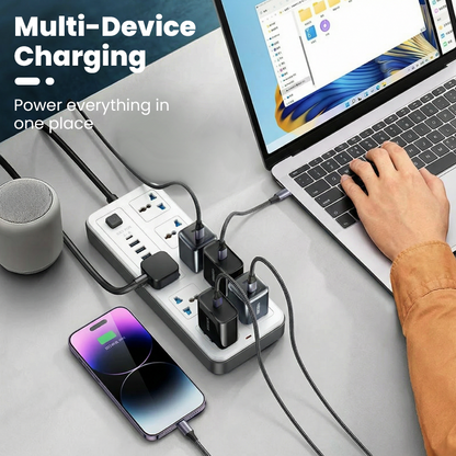 Multi-Outlet Power Strip with Extension Cord