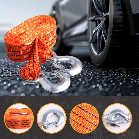 Car Tow Strap with Hooks & 5 Tons Capacity