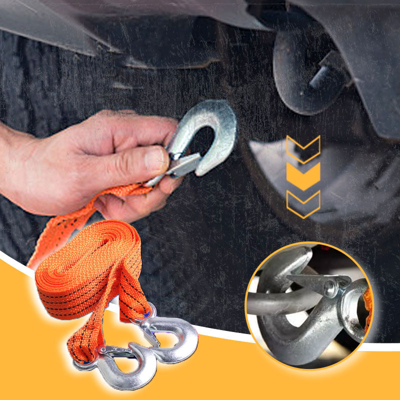 Car Tow Strap with Hooks & 5 Tons Capacity