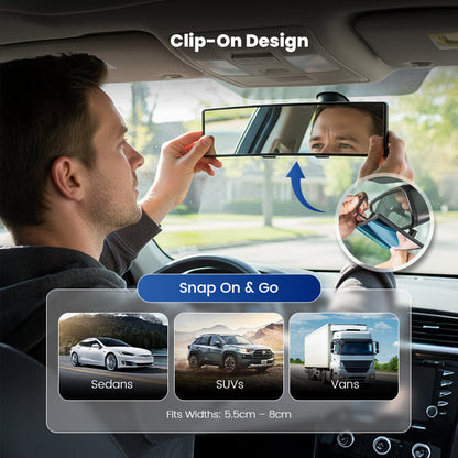 Wide Car Curved Rear View Mirror