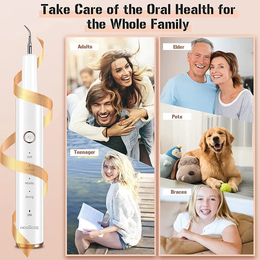 A tooth cleaner, a tooth cleaner with LED light, a rechargeable tooth cleaning set
