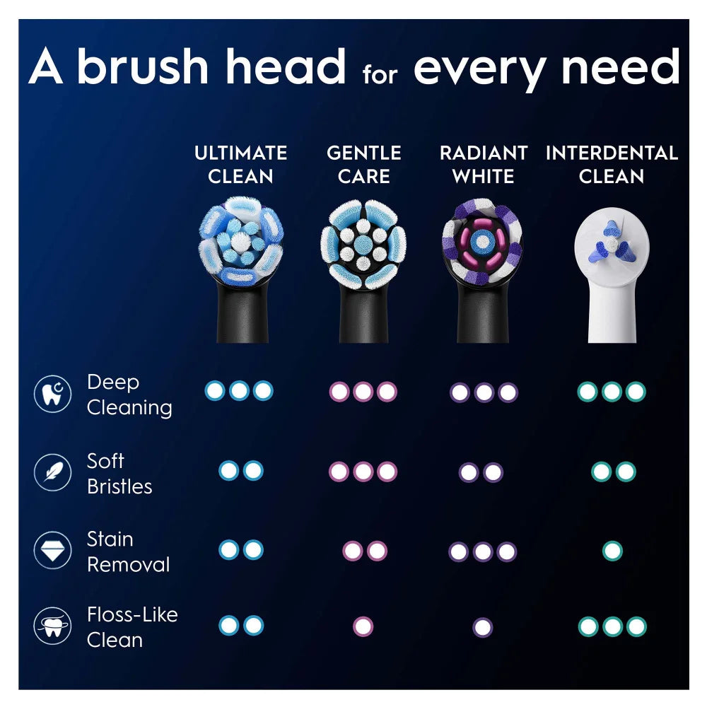 Ultimate Clean Toothbrush Heads Black 4 Pack
