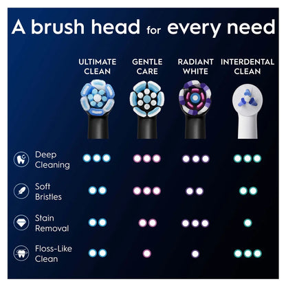 Ultimate Clean Toothbrush Heads Black 4 Pack