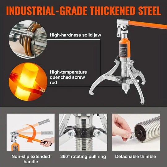 Hydraulic Gear Puller, 5 Ton Max Capacity Wheel Bearing Pulling Separator
