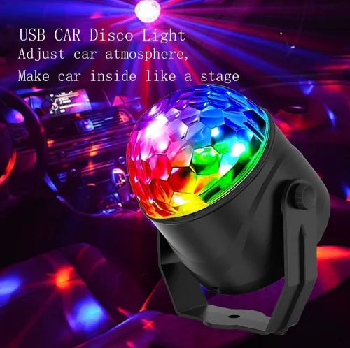 Rotating LED disco ball – RGB strobe effect, ultra-low power consumption (1W)!
