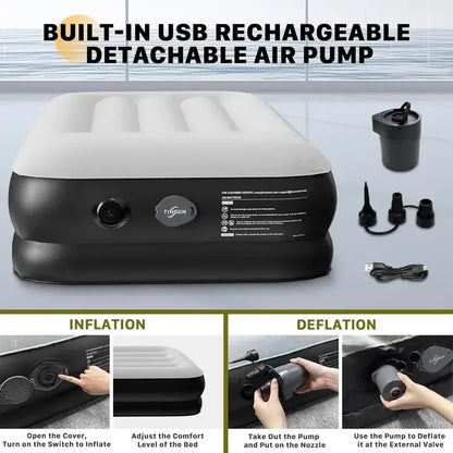 Queen Air Mattress with Built in Pump,Air Bed for Camping