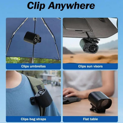 USB Clip-On Car Fan with LED Display